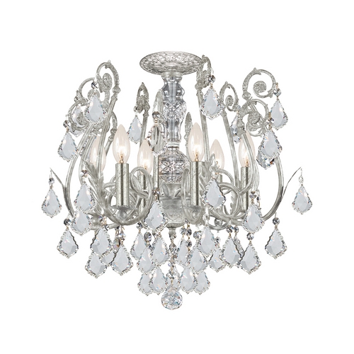 Crystorama Lighting Regis Crystal Semi-Flush Mount in Olde Silver by Crystorama Lighting 5115-OS-CL-MWP