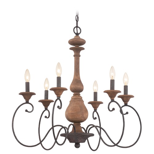 Auburn Rustic Black Chandelier by Quoizel Lighting