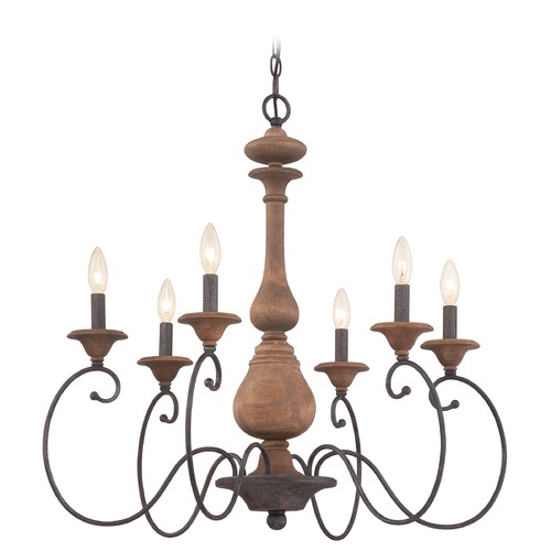 Quoizel Lighting Auburn Rustic Black Chandelier by Quoizel Lighting ABN5006RK