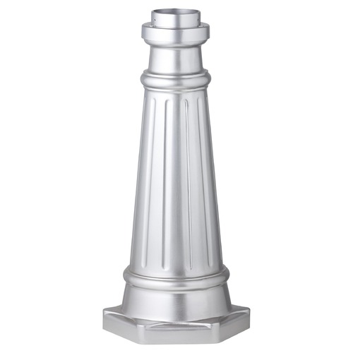 Decorative Slip-On Outdoor Post Base in Painted Brushed Steel Finish