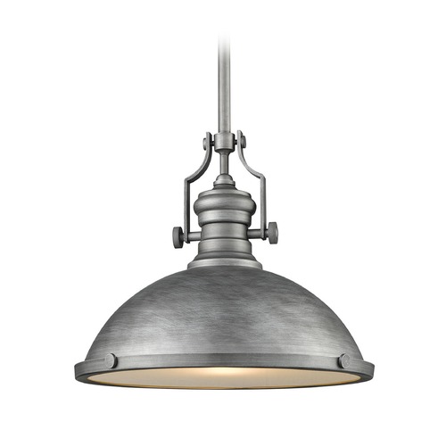 Elk Lighting Chadwick Weathered Zinc Pendant Light With Bowl Dome Shade Elk Lighting Chadwick Weathered Zinc Pendant Light With Bowl Dome Shade
