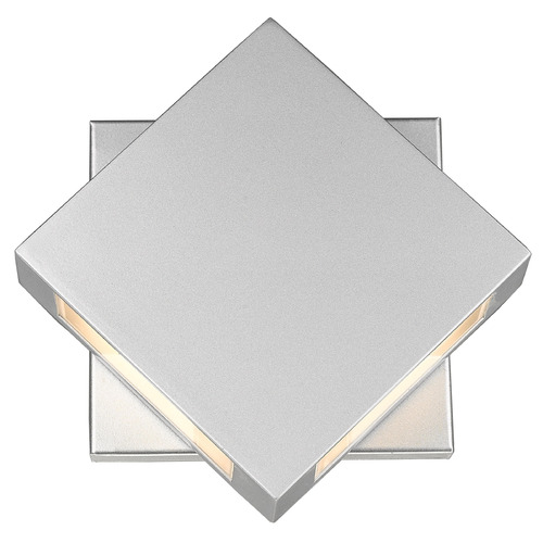 Z-Lite Quadrate Silver LED Outdoor Wall Light by Z-Lite 572S-SL-LED