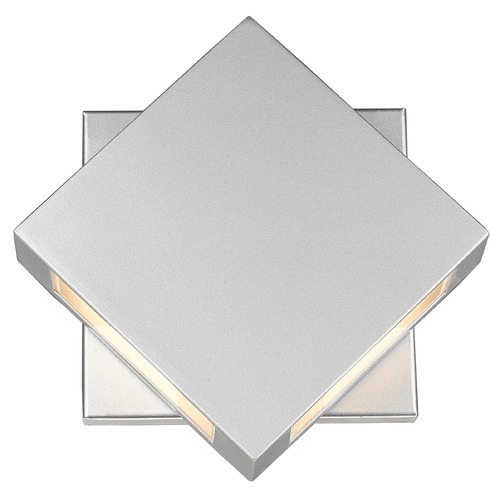 Quadrate Silver LED Outdoor Wall Light by Z-Lite