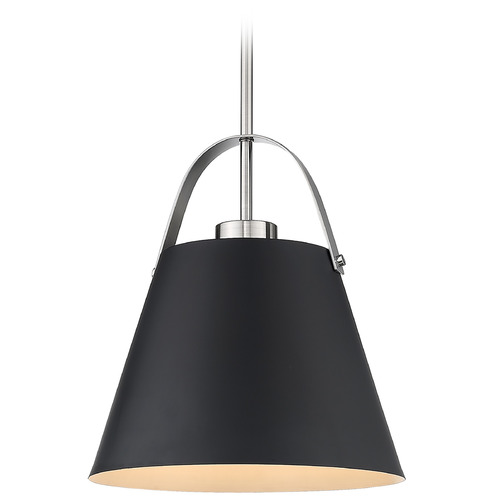 Z-Lite Z-Studio Matte Black & Brushed Nickel Pendant by Z-Lite 726P-MB+BN