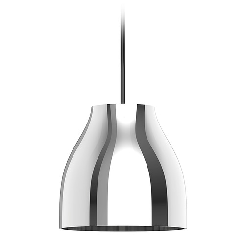 Trinity 11.375-Inch LED Glass Pendant in Black & Chrome by Kuzco Lighting
