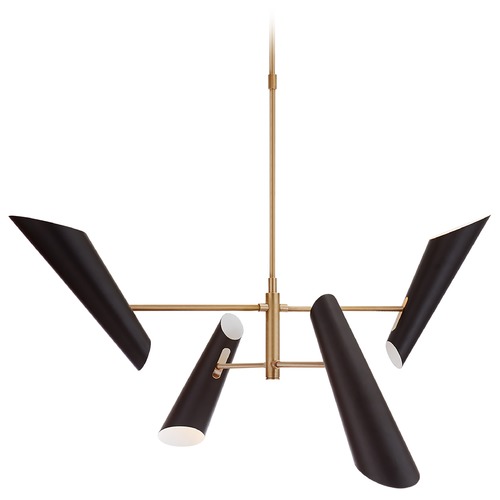 Visual Comfort Signature Collection Aerin Franca Pivoting Chandelier in Antique Brass by Visual Comfort Signature ARN5410HABBLK