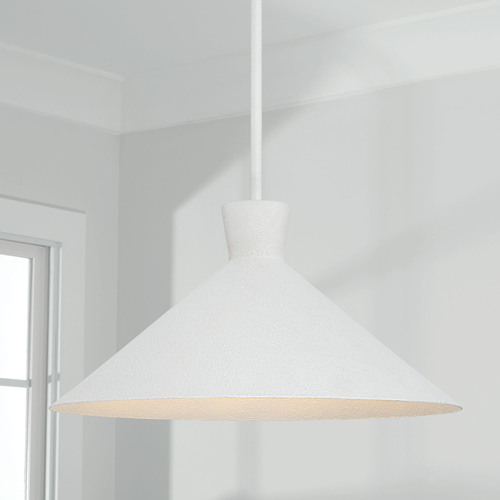 Paloma 17.75-Inch Pendant in Textured White by Capital Lighting