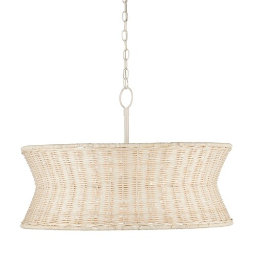 Phebe Chandelier in Beached Natural & Vanilla by Currey & Company