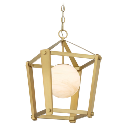 Minka Lavery Minka Lavery Shimmer Legacy Brass Pendant Light with Globe Shade 3784-732