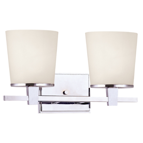 Ellipse 15-Inch Vanity Light in Chrome with White Oval Glass