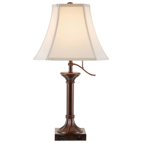 Design Classics Lighting Design Classics Beacon Antique Bronze Table Lamp with Cut Corner Shade DCL 6496-7-20 SH7127