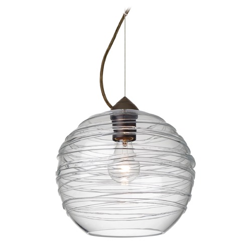 Besa Lighting Besa Lighting Wave Bronze Pendant Light with Globe Shade 1KX-462761-BR