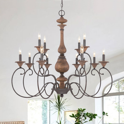 Auburn Rustic Black Chandelier by Quoizel Lighting