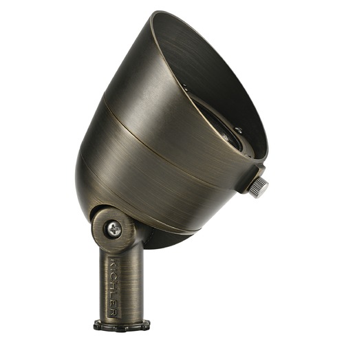 12V Brass LED Flood Landscape Light 10-Degree Spot 2700K by Kichler Lighting