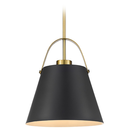 Z-Lite Z-Studio Matte Black & Heritage Brass Pendant by Z-Lite 726P-MB+HBR