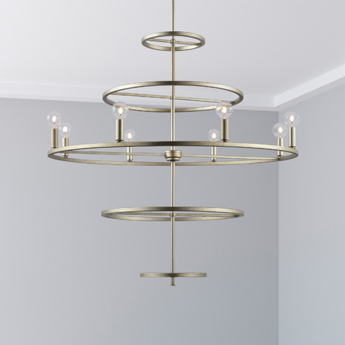 Matteo Lighting Hoopa Rusty Silver Chandelier by Matteo Lighting C67408SV