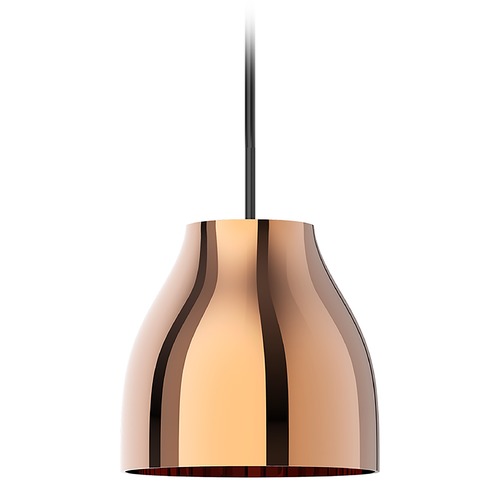 Trinity 11.375-Inch LED Glass Pendant in Black & Copper by Kuzco Lighting