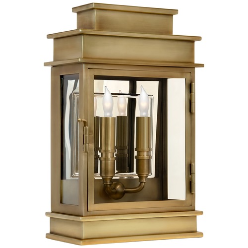 Visual Comfort Signature Collection E.F. Chapman Linear Short Indoor Lantern in Brass by Visual Comfort Signature CHD2908AB