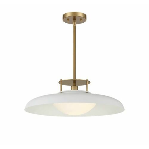 Gavin 20-Inch Pendant in White & Warm Brass by Savoy House