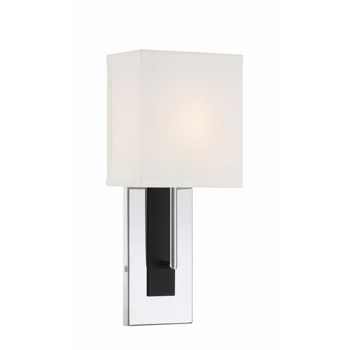 Brent Wall Sconce in Polished Nickel & Black Forged by Crystorama