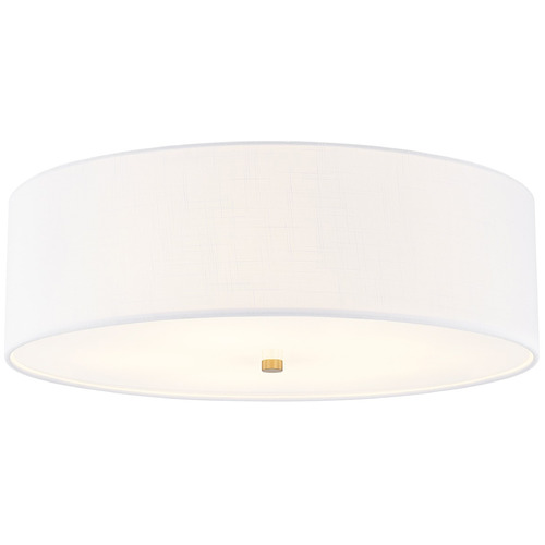 Justice Design Classic 25 Inch Drum Flush Mount Brass White