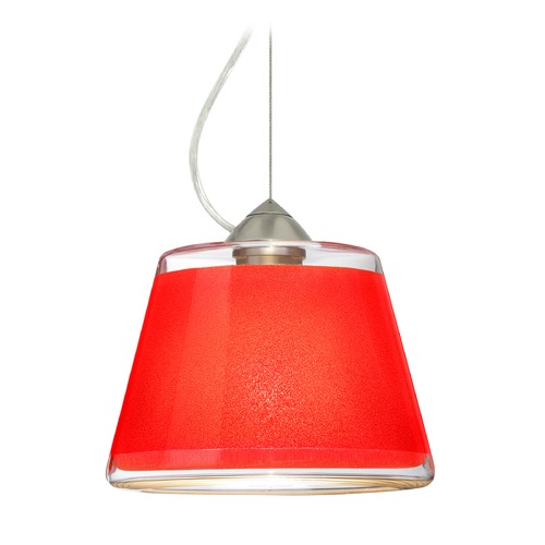 Besa Lighting Pica Satin Nickel LED Pendant Light with Empire Shade