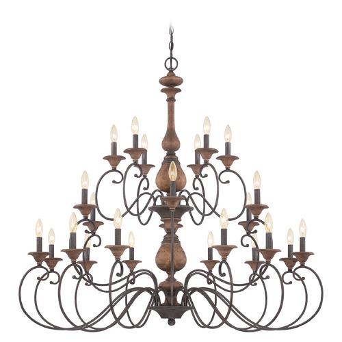 Auburn Rustic Black Chandelier by Quoizel Lighting