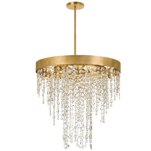 Winham Crystal Chandelier in Antique Gold by Crystorama Lighting