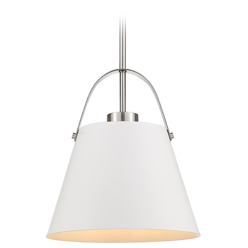 Z-Studio Matte White & Brushed Nickel Pendant by Z-Lite