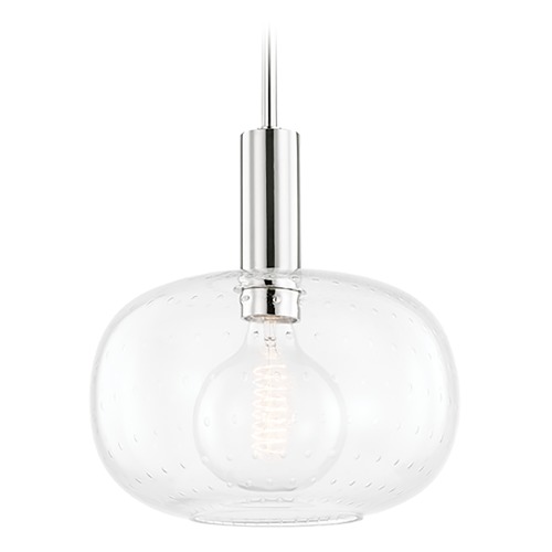 Mitzi by Hudson Valley Harlow Polished Nickel Pendant with Oval Shade by Mitzi by Hudson Valley H403701-PN