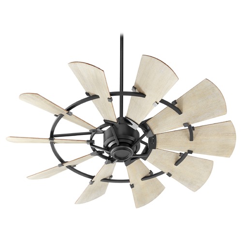 Windmill Noir Ceiling Fan Without Light by Quorum Lighting