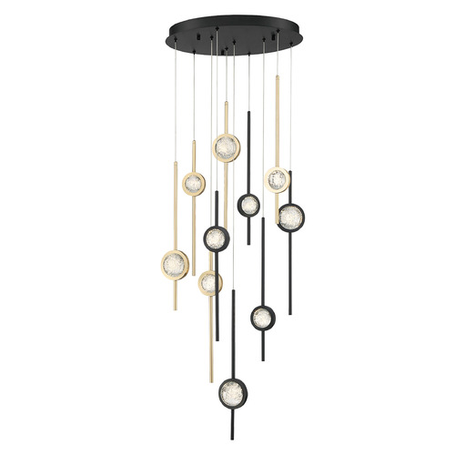 Barletta 24-Inch LED Chandelier in Black & Brass by Eurofase Lighting