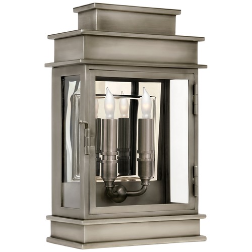 Visual Comfort Signature Collection E.F. Chapman Linear Short Indoor Lantern in Nickel by Visual Comfort Signature CHD2908AN