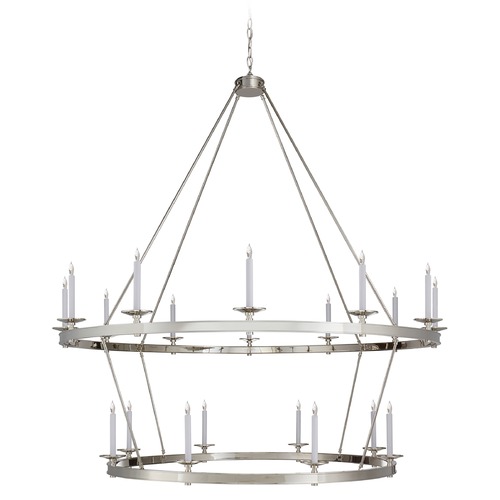 Visual Comfort Signature Collection Chapman & Myers Launceton XXL Chandelier in Nickel by Visual Comfort Signature CHC1609PN