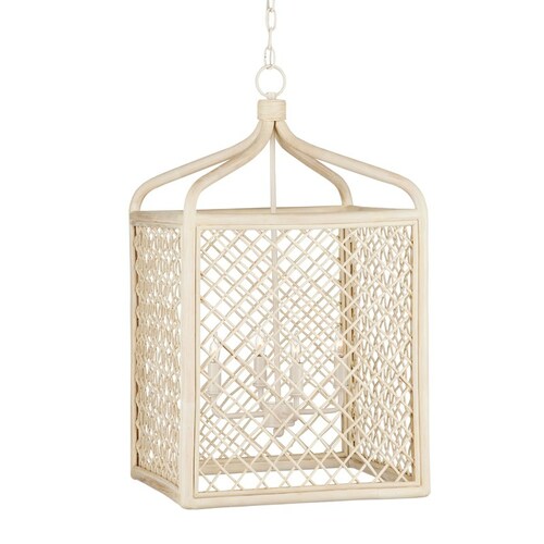 Currey and Company Lighting Wanstead Lantern in Bleached Natural & Antique Pearl by Currey & Co 9000-0994