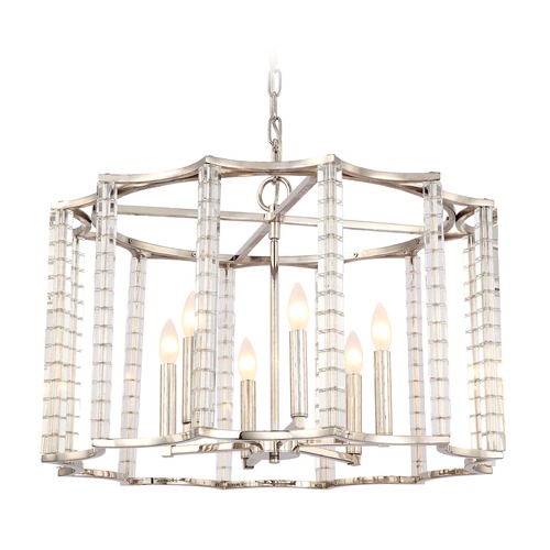 Crystorama Lighting Crystorama Lighting Carson Polished Nickel Pendant Light 8856-PN