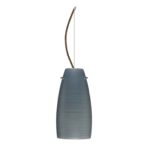 Besa Lighting Tao Bronze LED Mini-Pendant Light with Oblong Shade