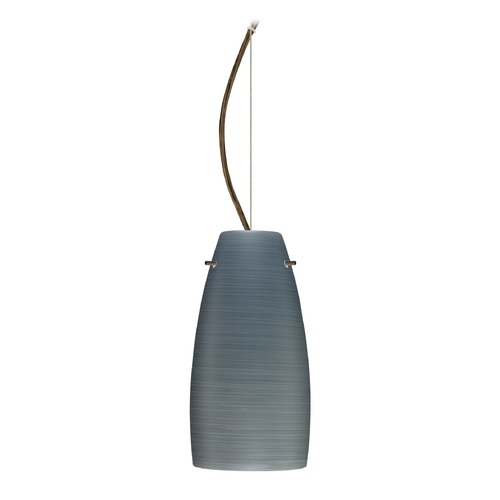 Besa Lighting Besa Lighting Tao Bronze LED Mini-Pendant Light with Oblong Shade 1KX-1512TN-LED-BR