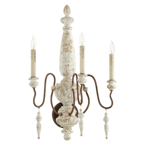 Quorum Lighting La Maison Manchester Grey with Rust Accents Sconce by Quorum Lighting 5552-3-156