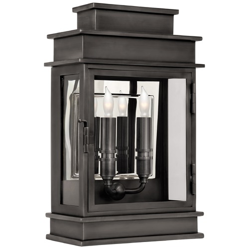 Visual Comfort Signature Collection E.F. Chapman Linear Short Indoor Lantern in Bronze by Visual Comfort Signature CHD2908BZ