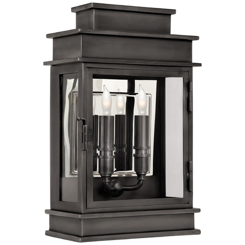 E.F. Chapman Linear Short Indoor Lantern in Bronze by Visual Comfort Signature