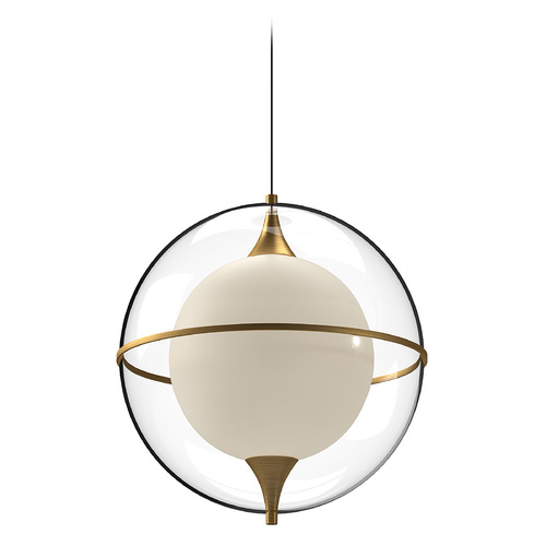 Kuzco Lighting Aries Brushed Gold LED Pendant Light with Globe Shade