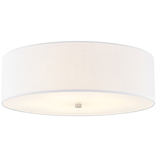 Justice Design Classic 25 Inch Drum Flush Mount Nickel White