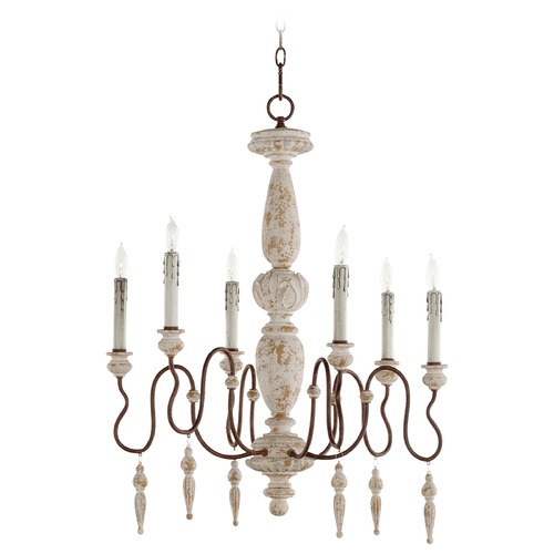 Quorum Lighting La Maison Manchester Grey & Rust Accents Chandelier by Quorum Lighting 6052-6-156