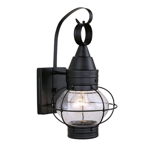 Seeded Glass Outdoor Wall Light Black by Vaxcel Lighting