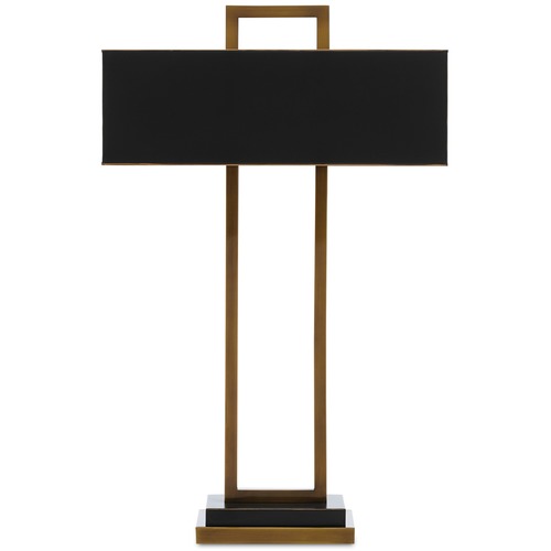 Currey and Company Lighting Currey and Company Otto Antique Brass / Oil Rubbed Bronze Table Lamp with Rectangle Shade 6000-0209
