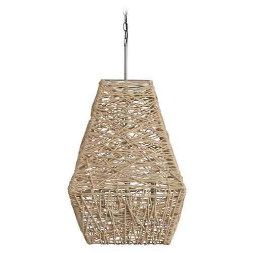 Finley 19-Inch Pendant in Natural Jute & Grey by Capital Lighting