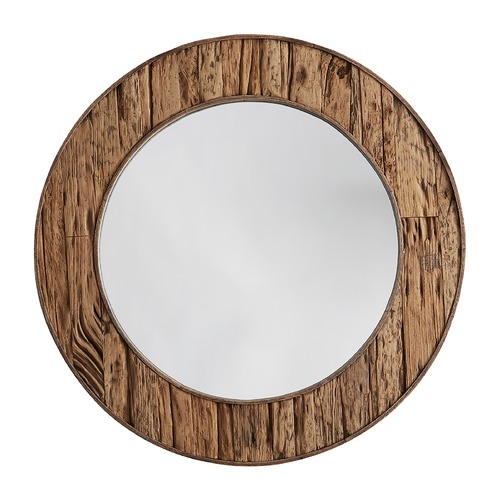 Reclaimed Railroad Ties 33.50-Inch Round Mirror by Capital Lighting