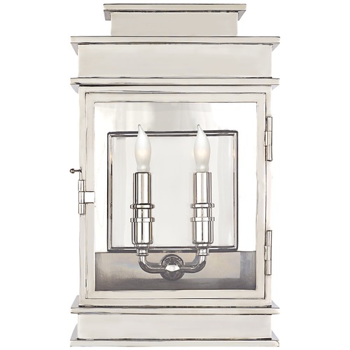 Visual Comfort Signature Collection E.F. Chapman Linear Short Indoor Lantern in Nickel by Visual Comfort Signature CHD2908PN