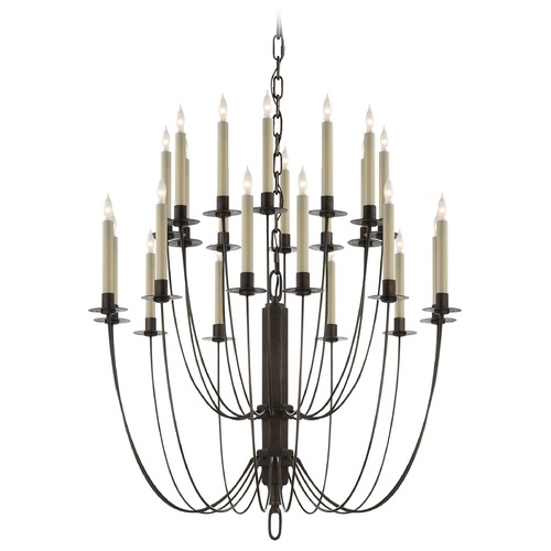 Visual Comfort Signature Collection Thomas OBrien Erika Chandelier in Aged Iron by Visual Comfort Signature TOB5205AI